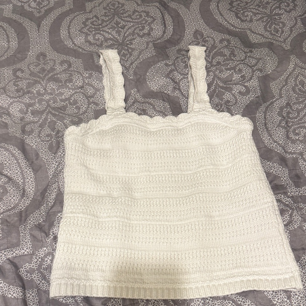 abercrombie kids White Knit Square-Neck Camisole